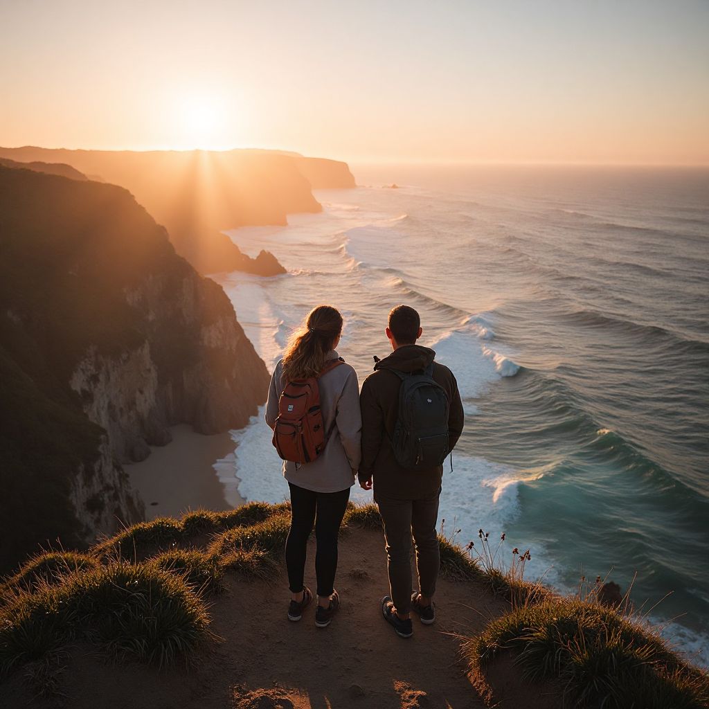 Ocean Trail Co founders on coastal cliff