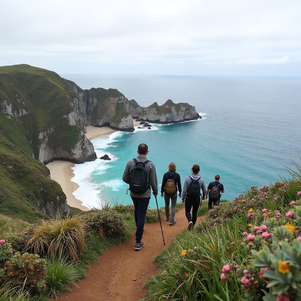 coastal hiking group scenic clifftop adventure